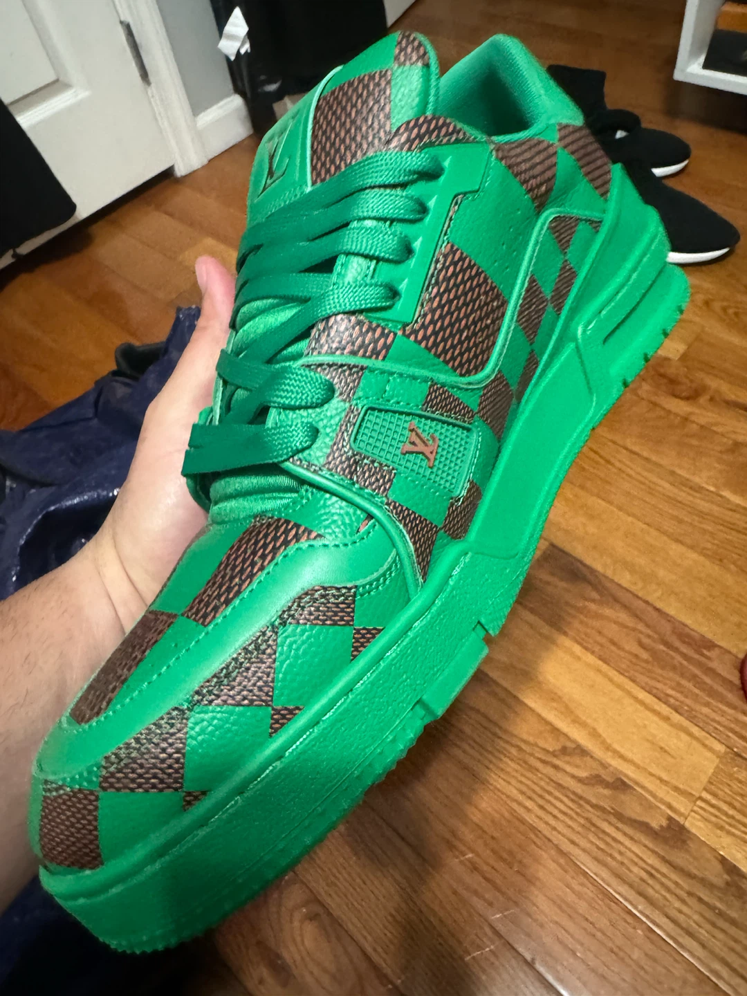 Louis Vuitton Yellow Checkerboard Sneakers - photo 3