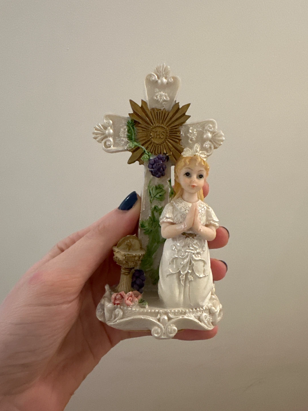 First Communion Figurine with Cross