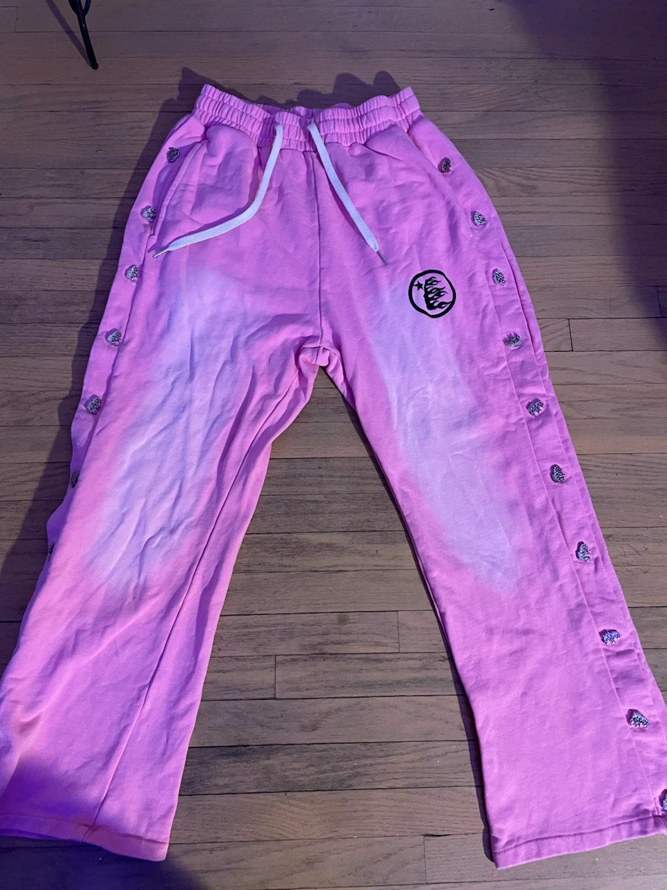 Pink Snap Button Sweatpants