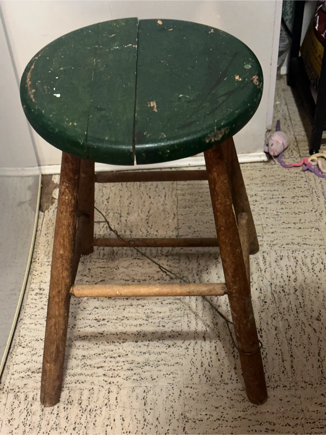 Primitive wood milking stool