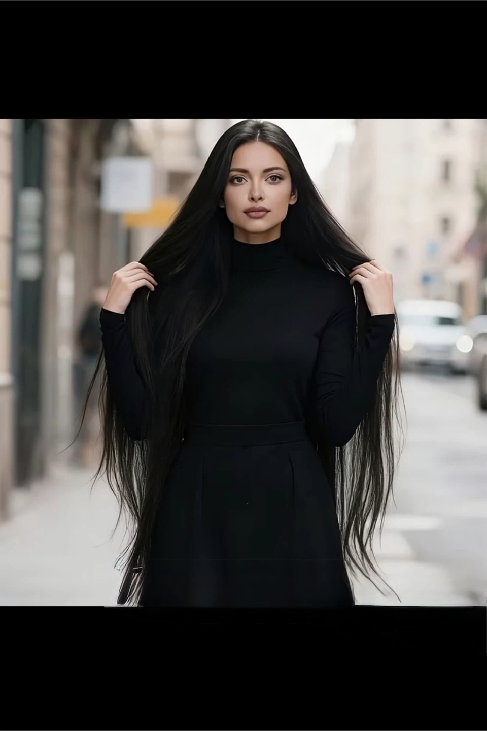 Black Long Sleeve Turtleneck Dress - photo 2