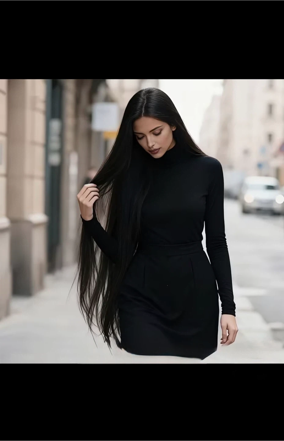 Black Long Sleeve Turtleneck Dress - photo 3
