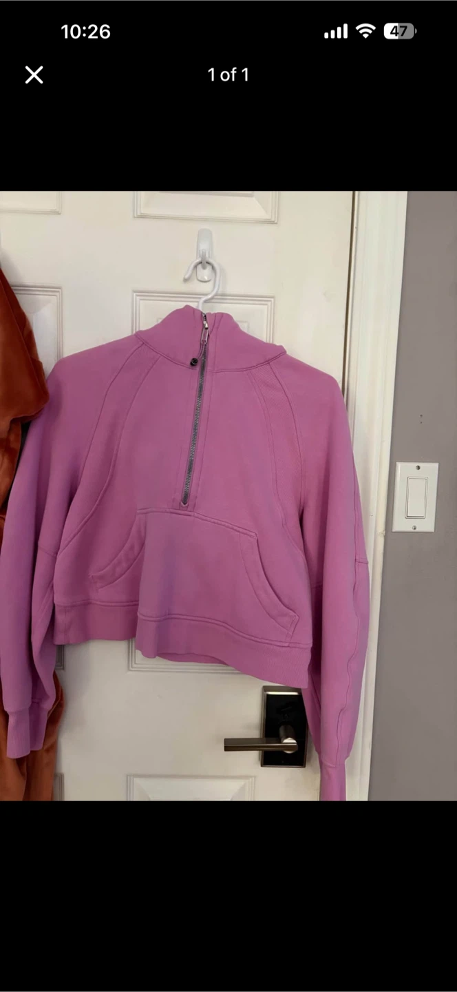 Lululemon dahlia mauve scuba size Xs/s hoodie
