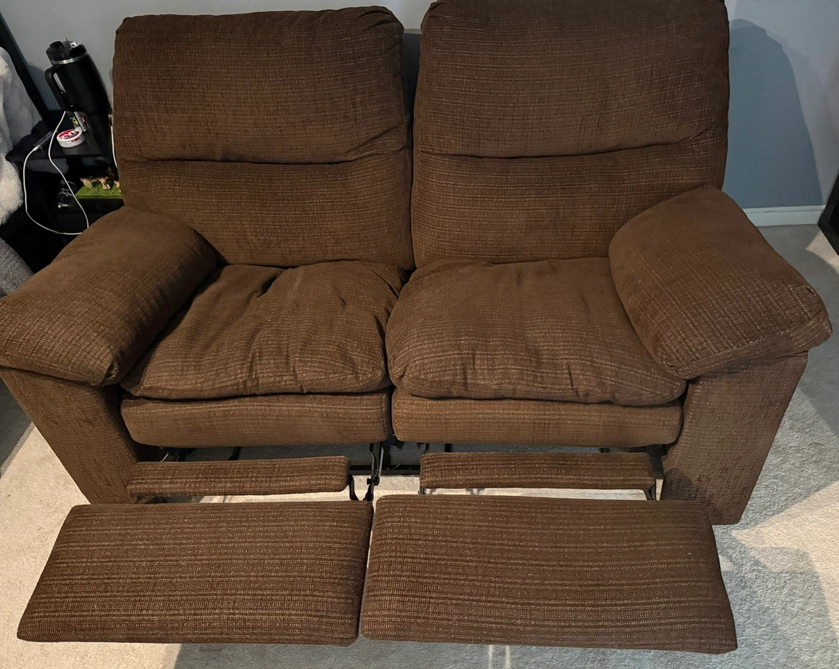 Brown Reclining Loveseat
