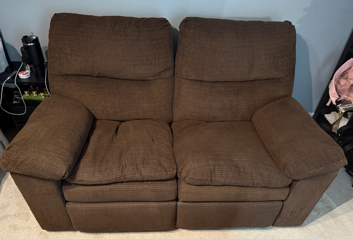 Brown Reclining Loveseat - photo 4
