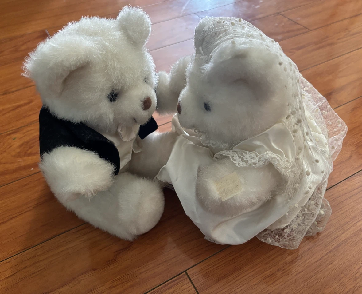Wedding Bride & Groom Teddy Bears by Parkdale Novelty