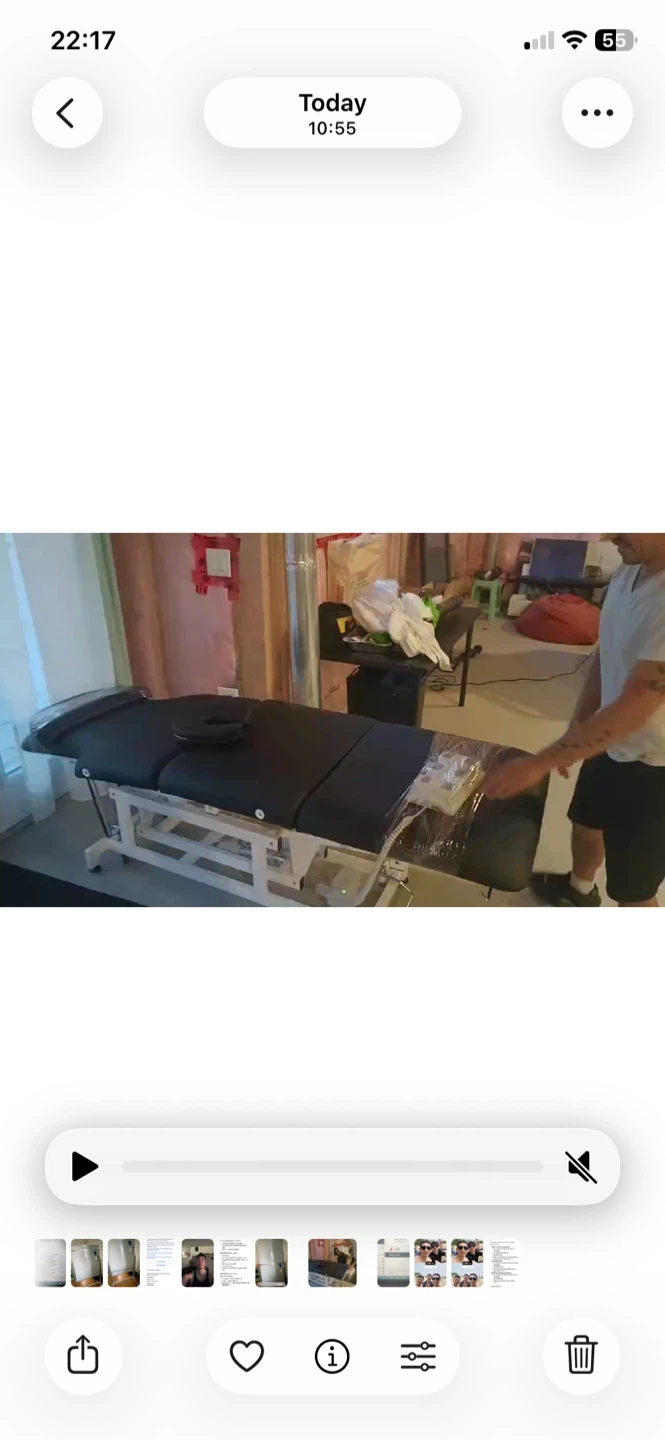Black Massage Table with Adjustable Headrest