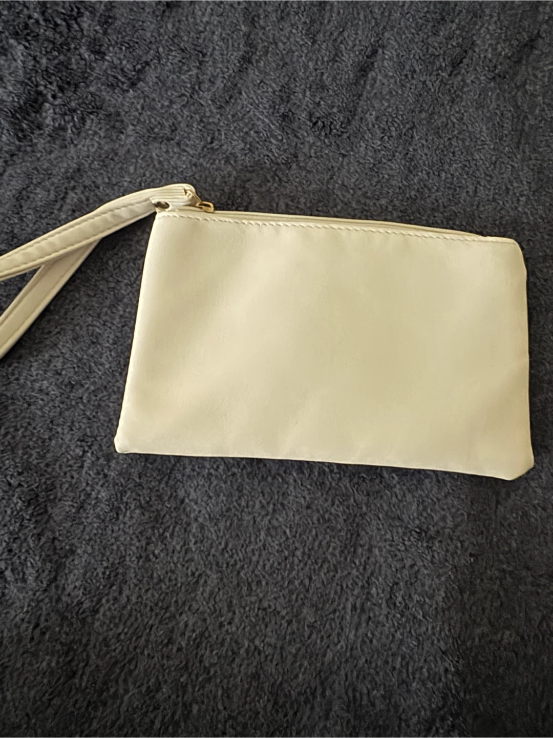 Cream Wristlet Pouch