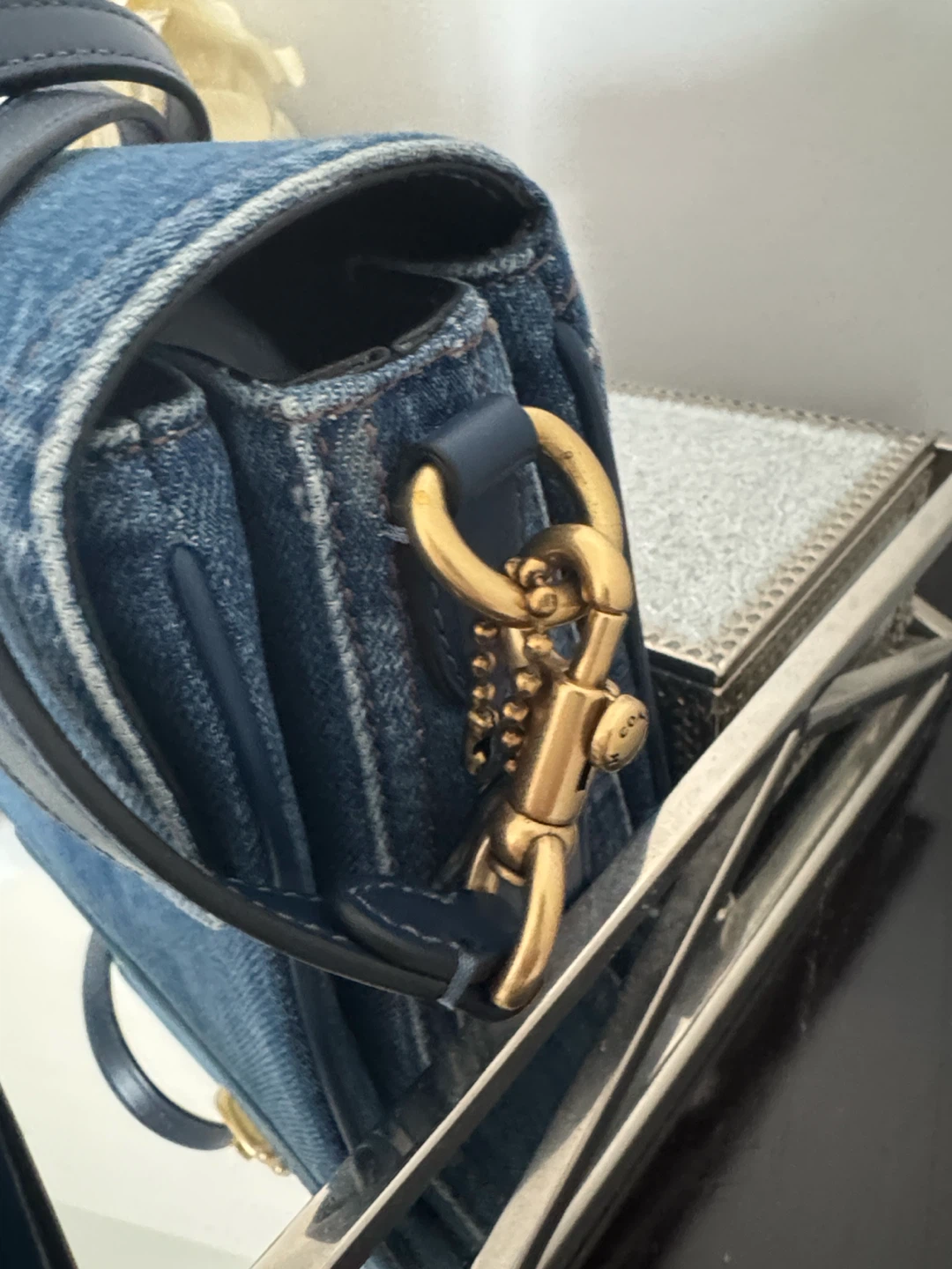Coach Denim Shoulder Cassie Bag with Gold Hardware - photo 2