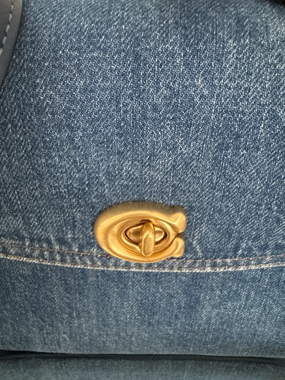 Coach Denim Shoulder Cassie Bag with Gold Hardware - photo 4
