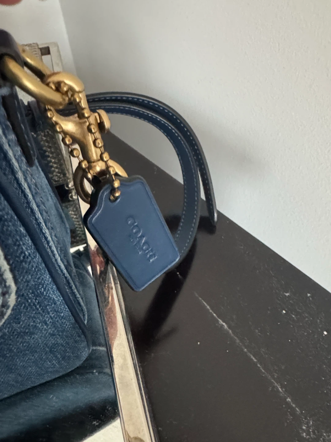 Coach Denim Shoulder Cassie Bag with Gold Hardware - photo 5