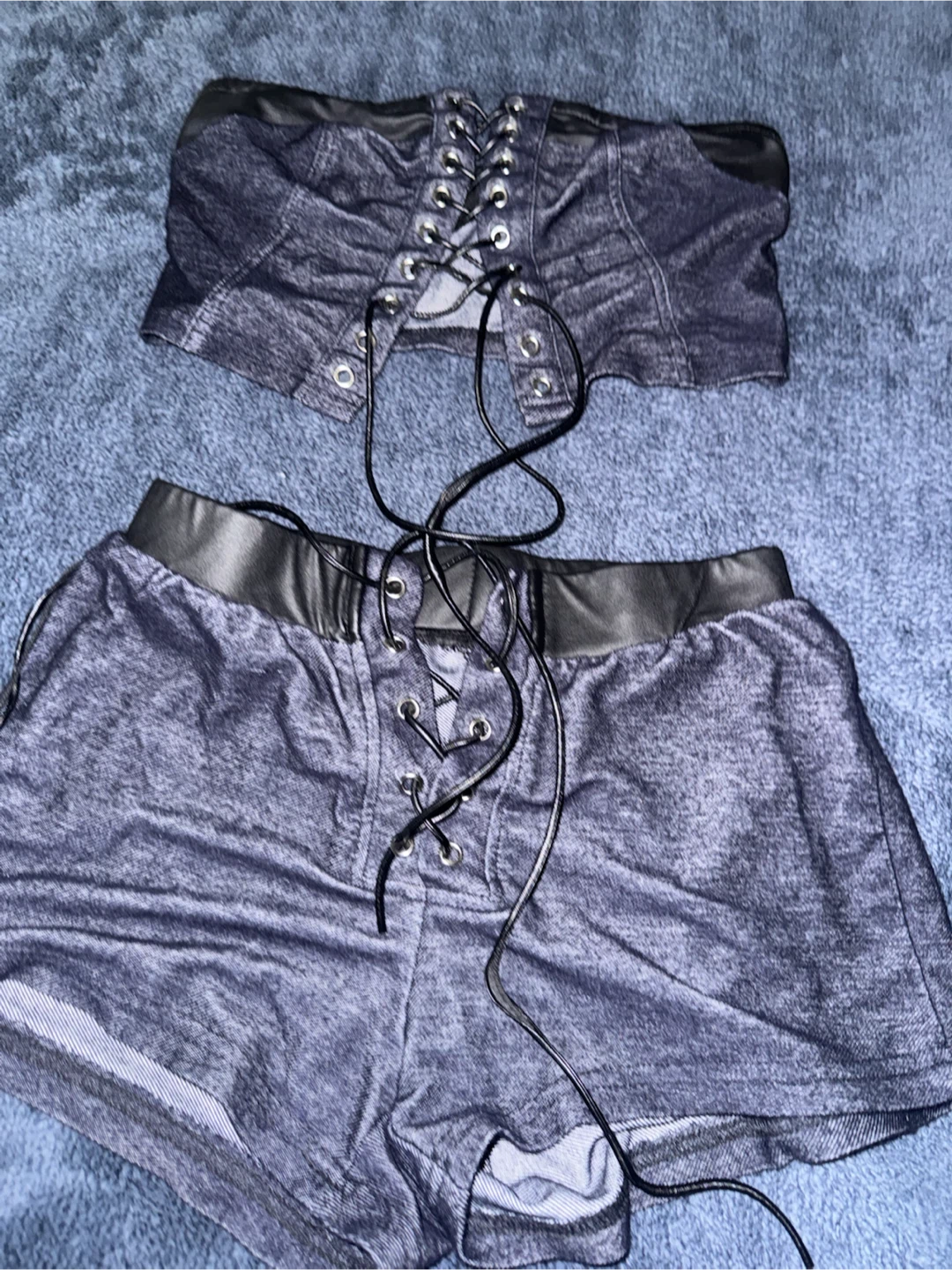 Lace-Up Top and Shorts Set - SALE