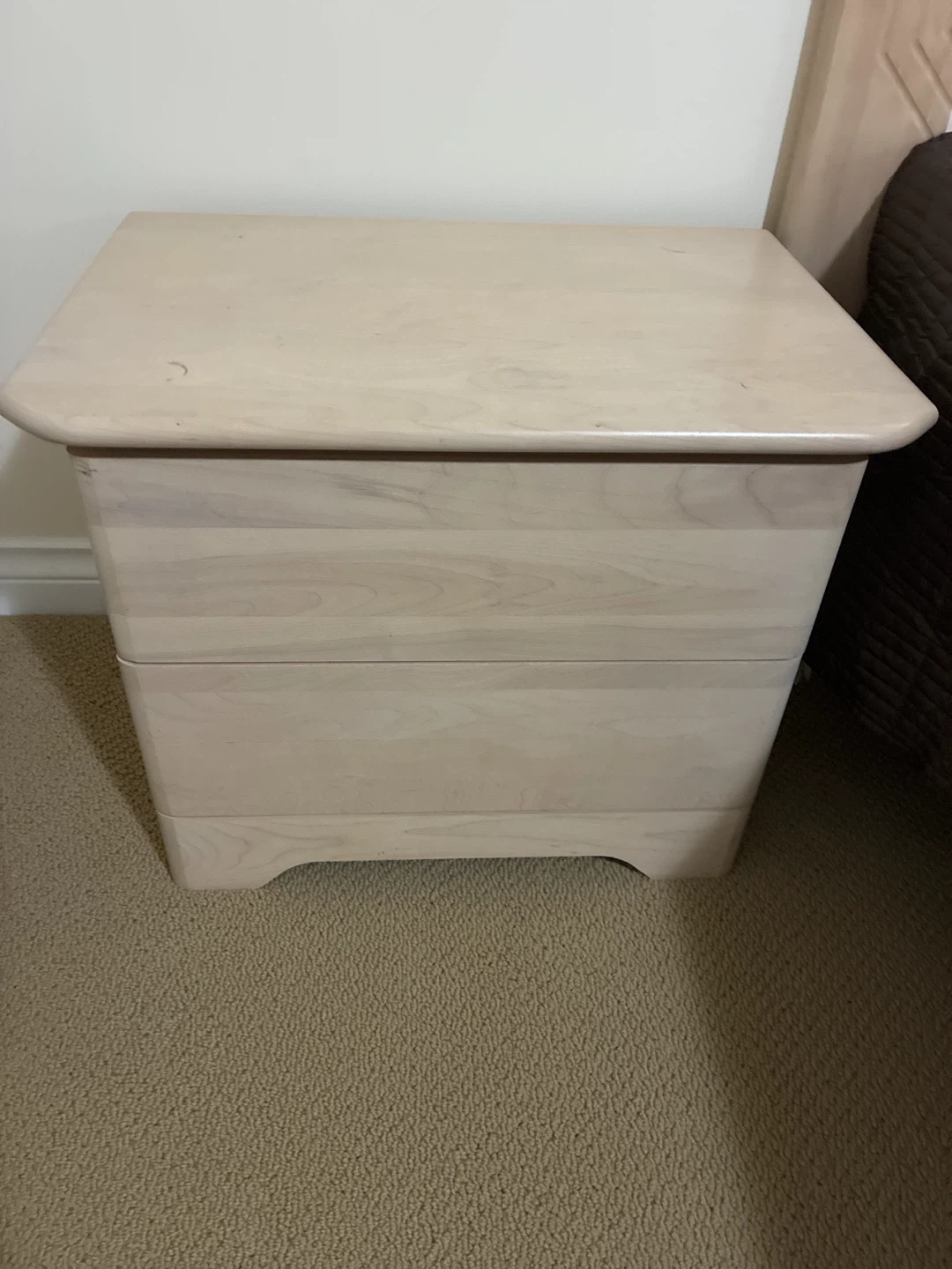 Light Wood Nightstand with Drawer - photo 2
