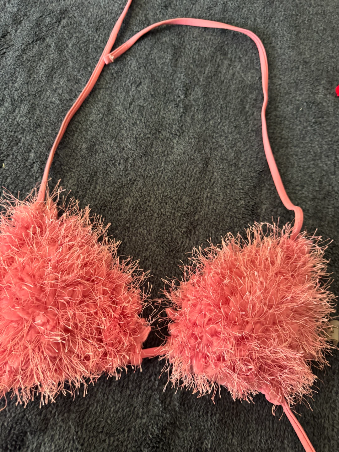 Pink fuzzy Festival bikini top - photo 2