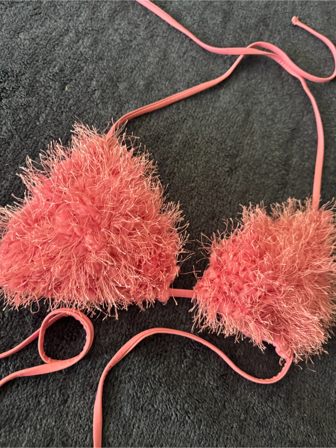 Pink fuzzy Festival bikini top - photo 3