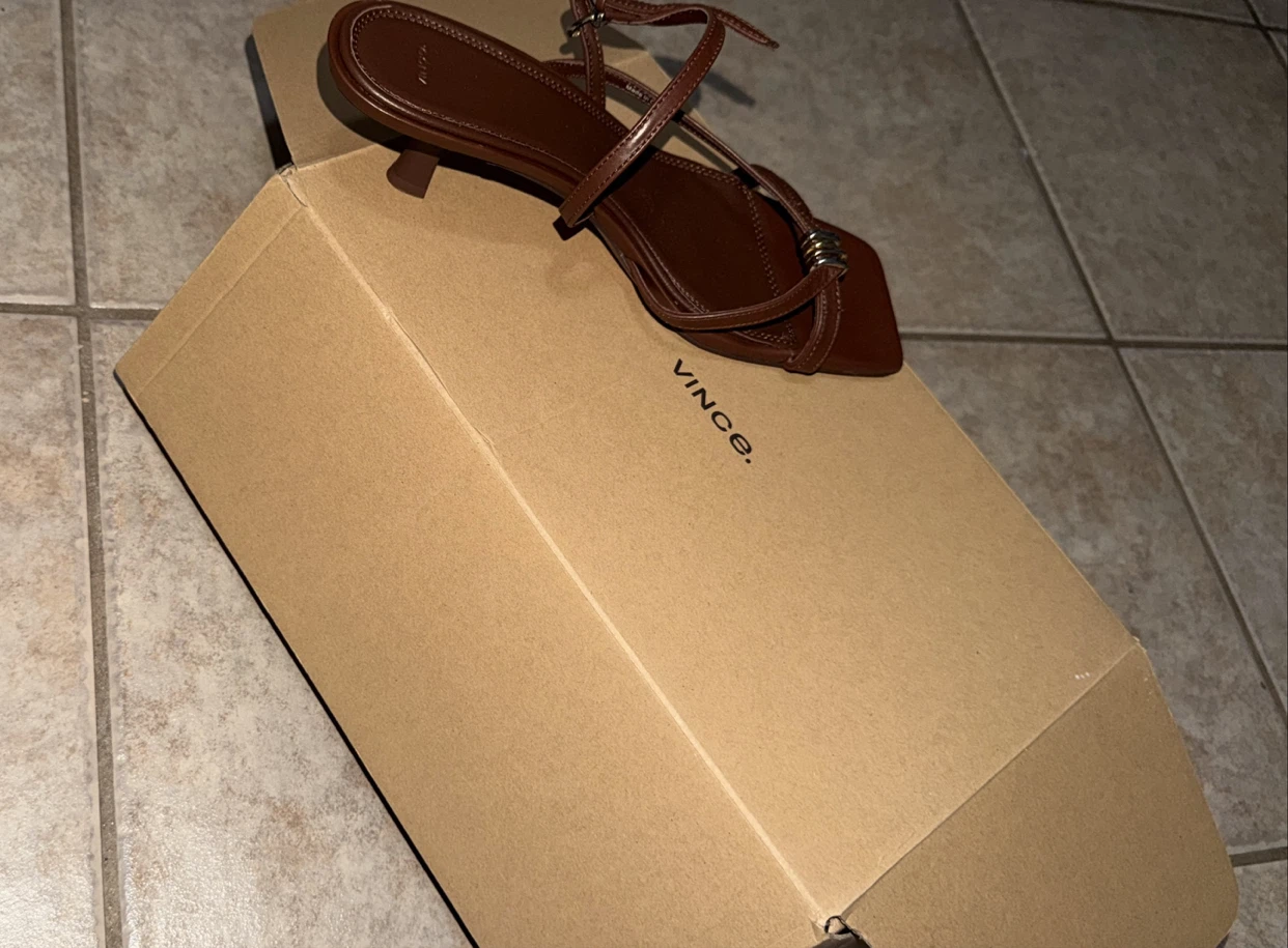 Vince Tali Molton Heeled Sandal - Brown - Size 10 - photo 2