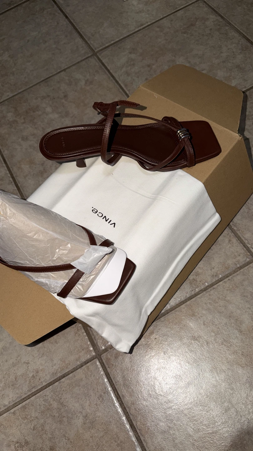 Vince Tali Molton Heeled Sandal - Brown - Size 10 - photo 4