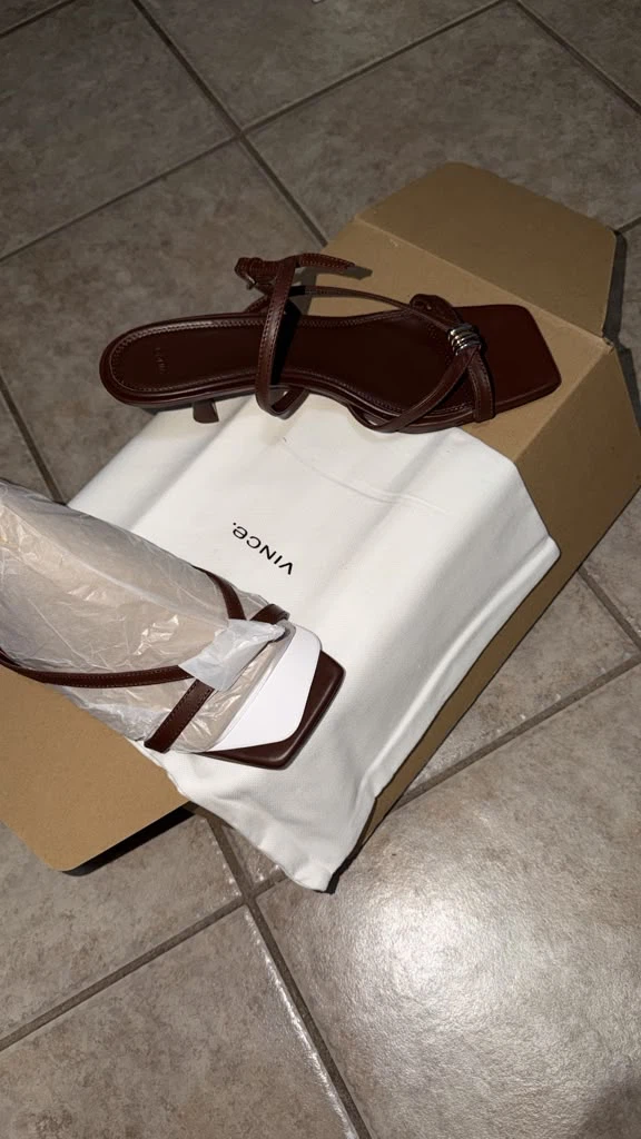 Vince Tali Molton Heeled Sandal - Brown - Size 10 - photo 5