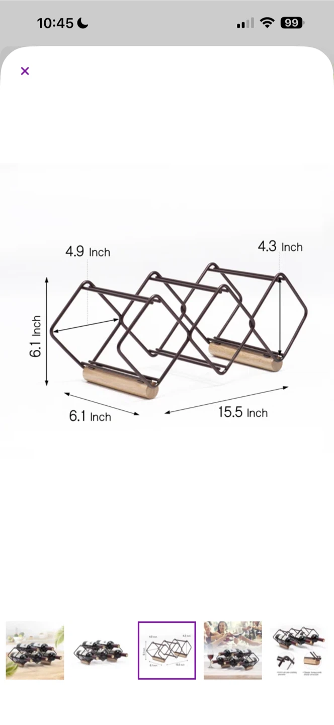 Knopf tabletop wine bottle rack in Copper - photo 3