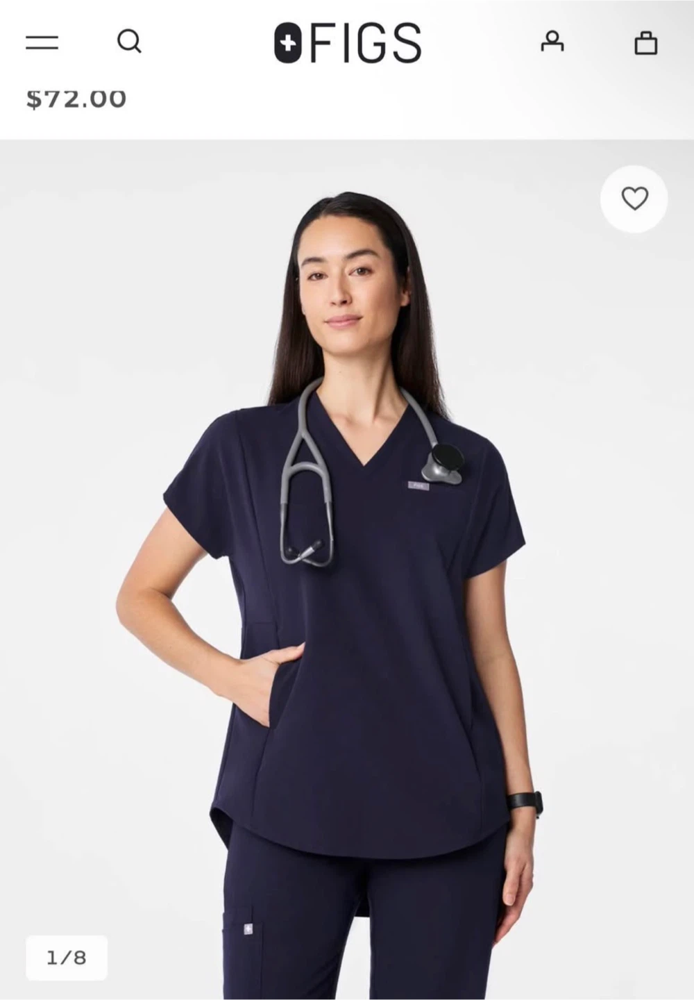 New Figs Medium Addison Tunic Scrub Top