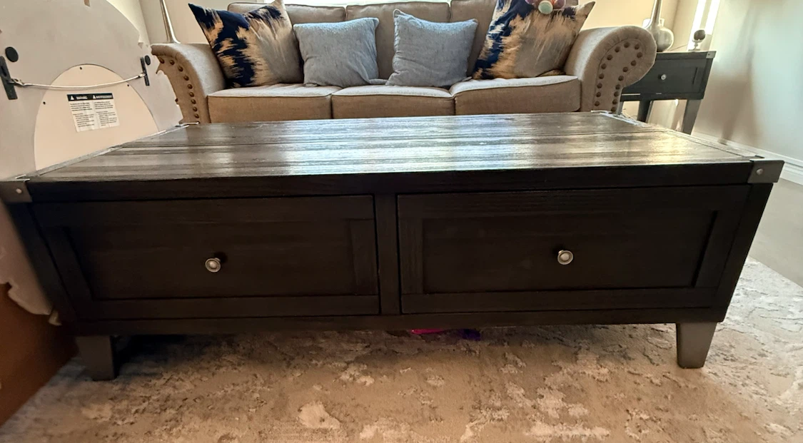 Lift Top Coffee Table with 2 Drawers