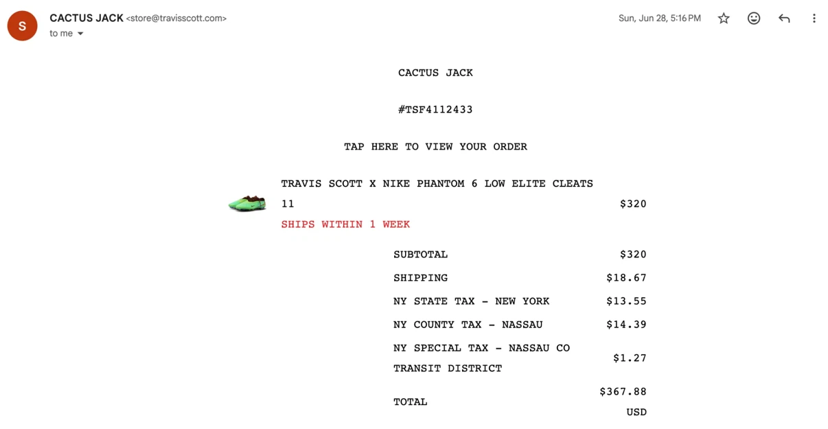 Nike x Travis Scott Phantom 6 Low Elite Cleats - photo 5