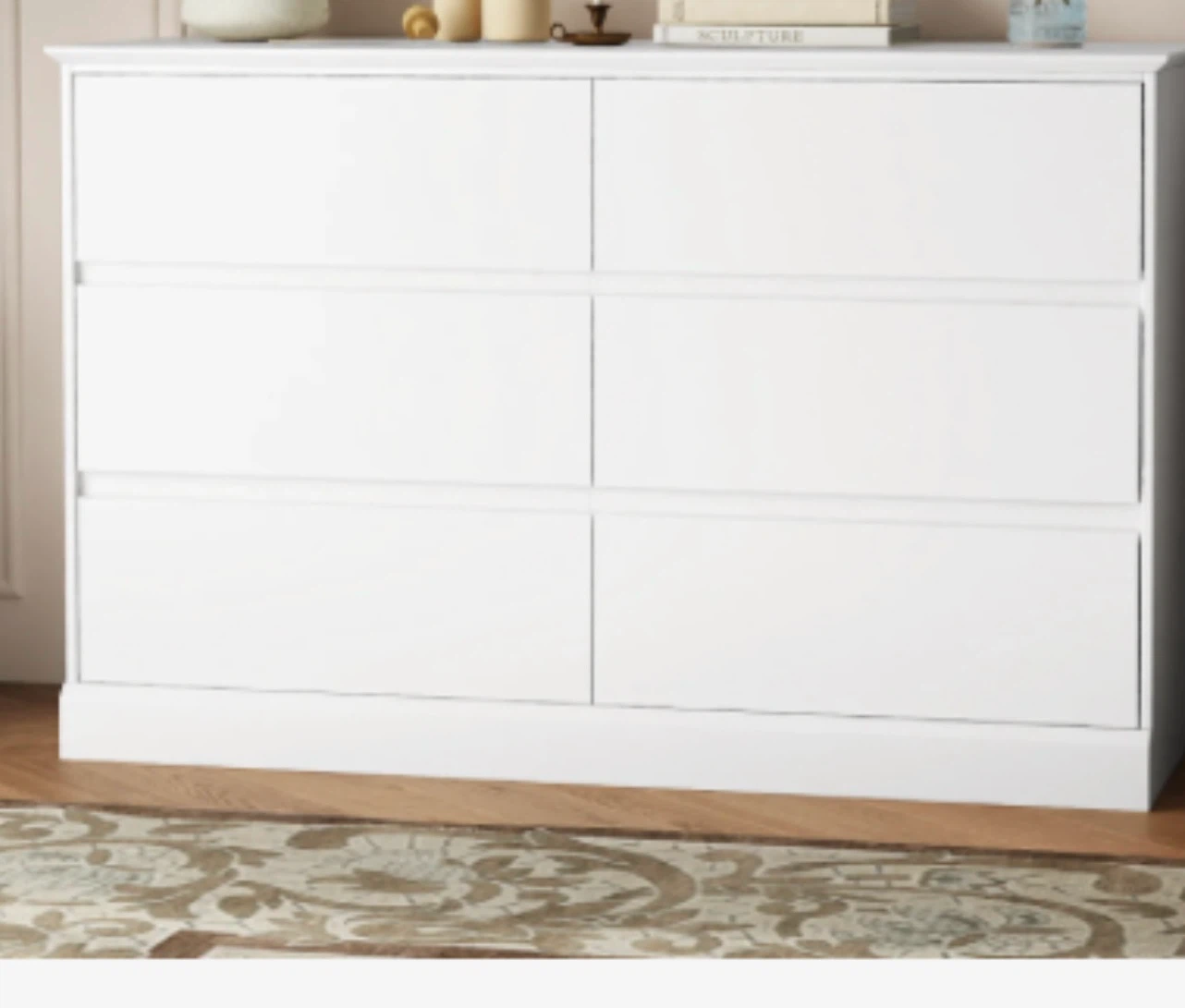 White 6-Drawer Dresser - photo 2