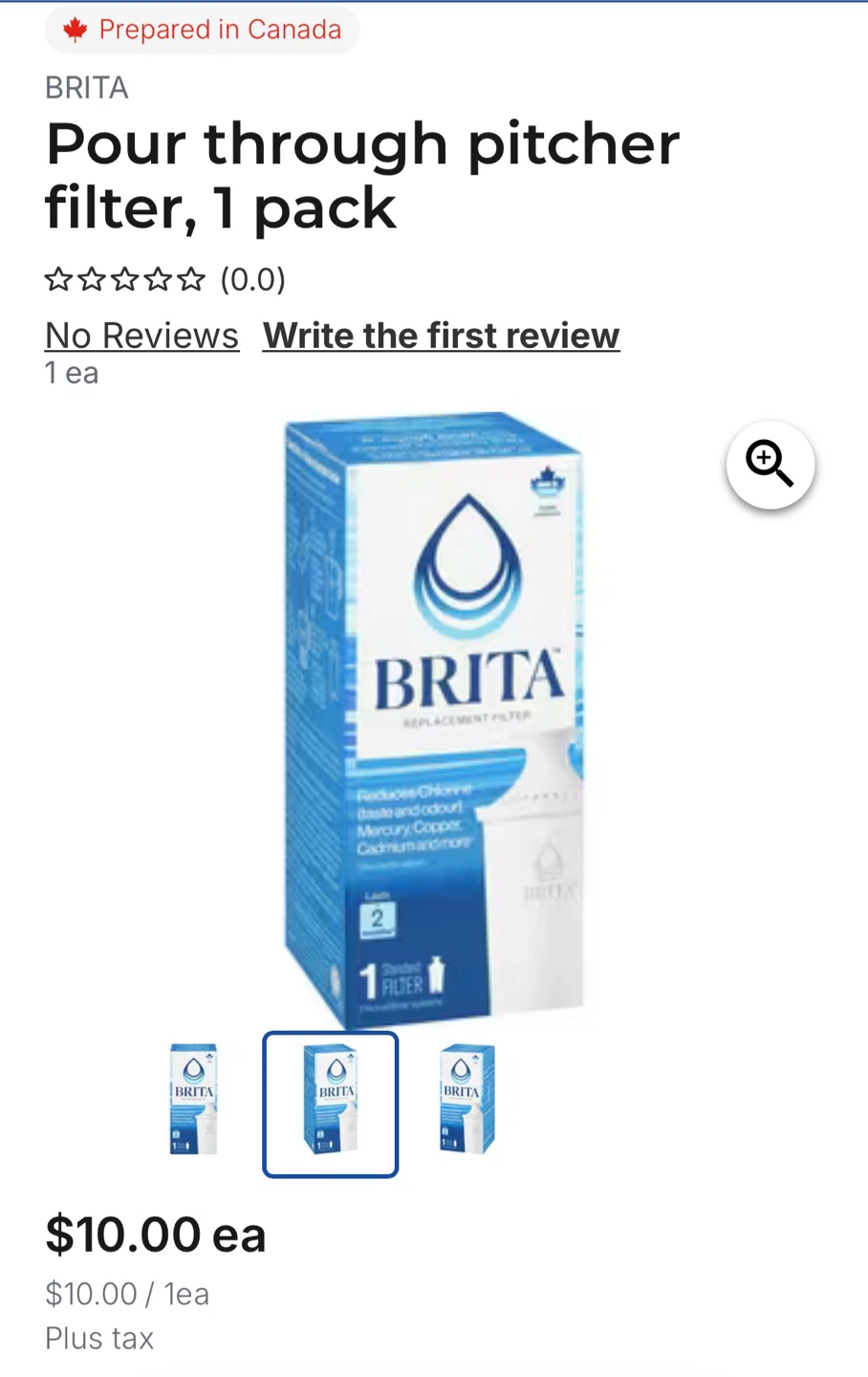 BRITA Pour through pitcher filter, 1 pack