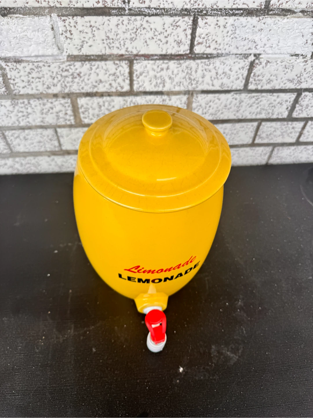 Yellow "Lemonade" Ceramic Dispenser with Spigot - photo 2