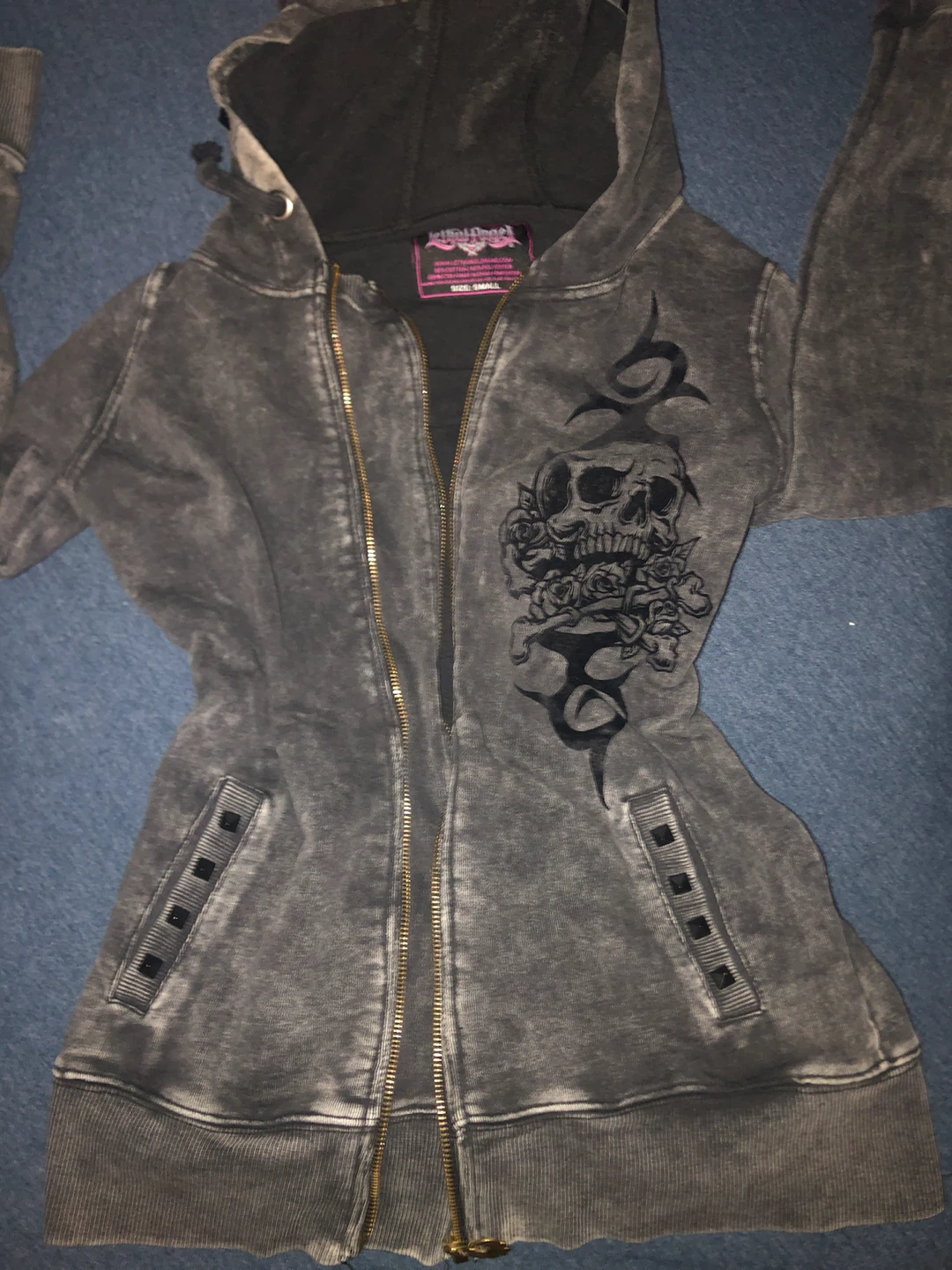 Ed Hardy Skull looking Lethal Angel Zip-Up Hoodie