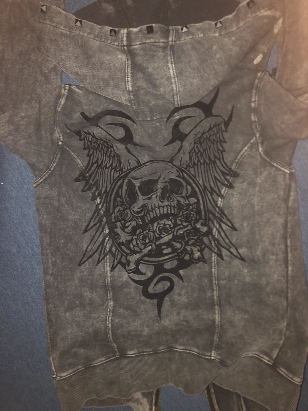 Ed Hardy Skull looking Lethal Angel Zip-Up Hoodie - photo 4
