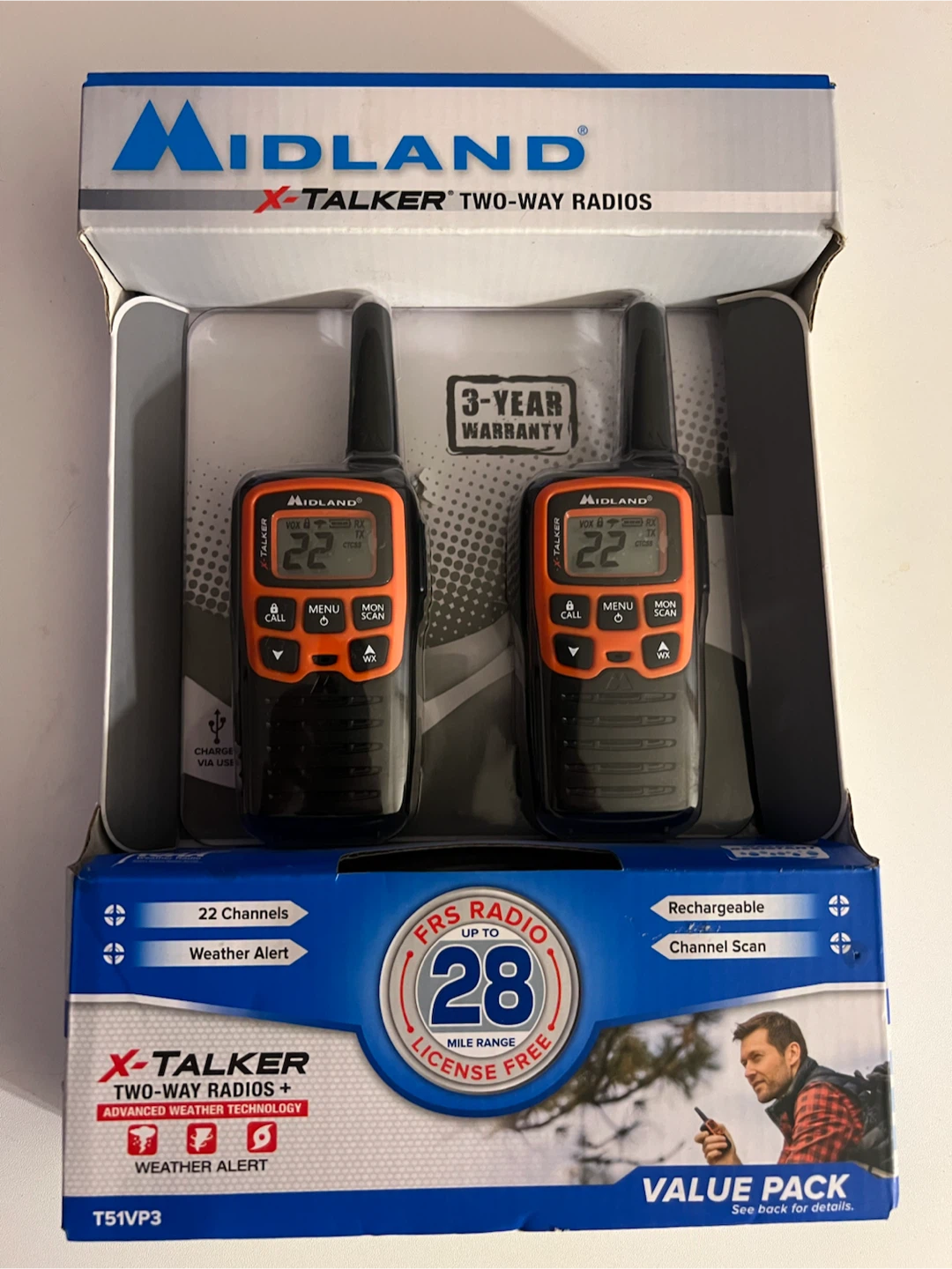 Midland X-Talker T51VP3 Two-Way Radios - Value Pack