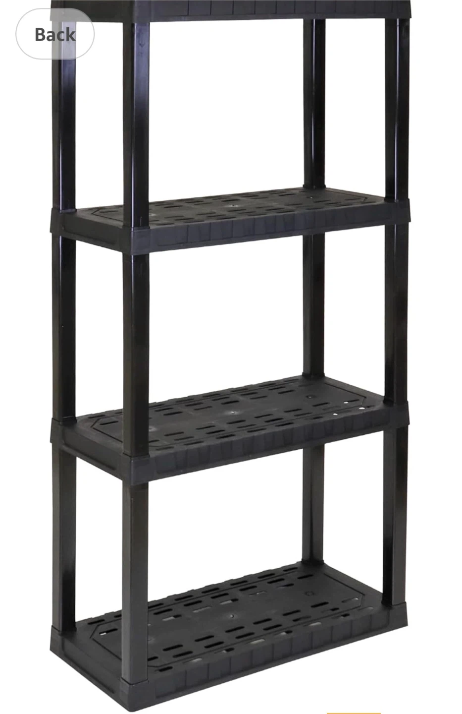 Black 4-Tier Storage Shelving Unit - photo 2