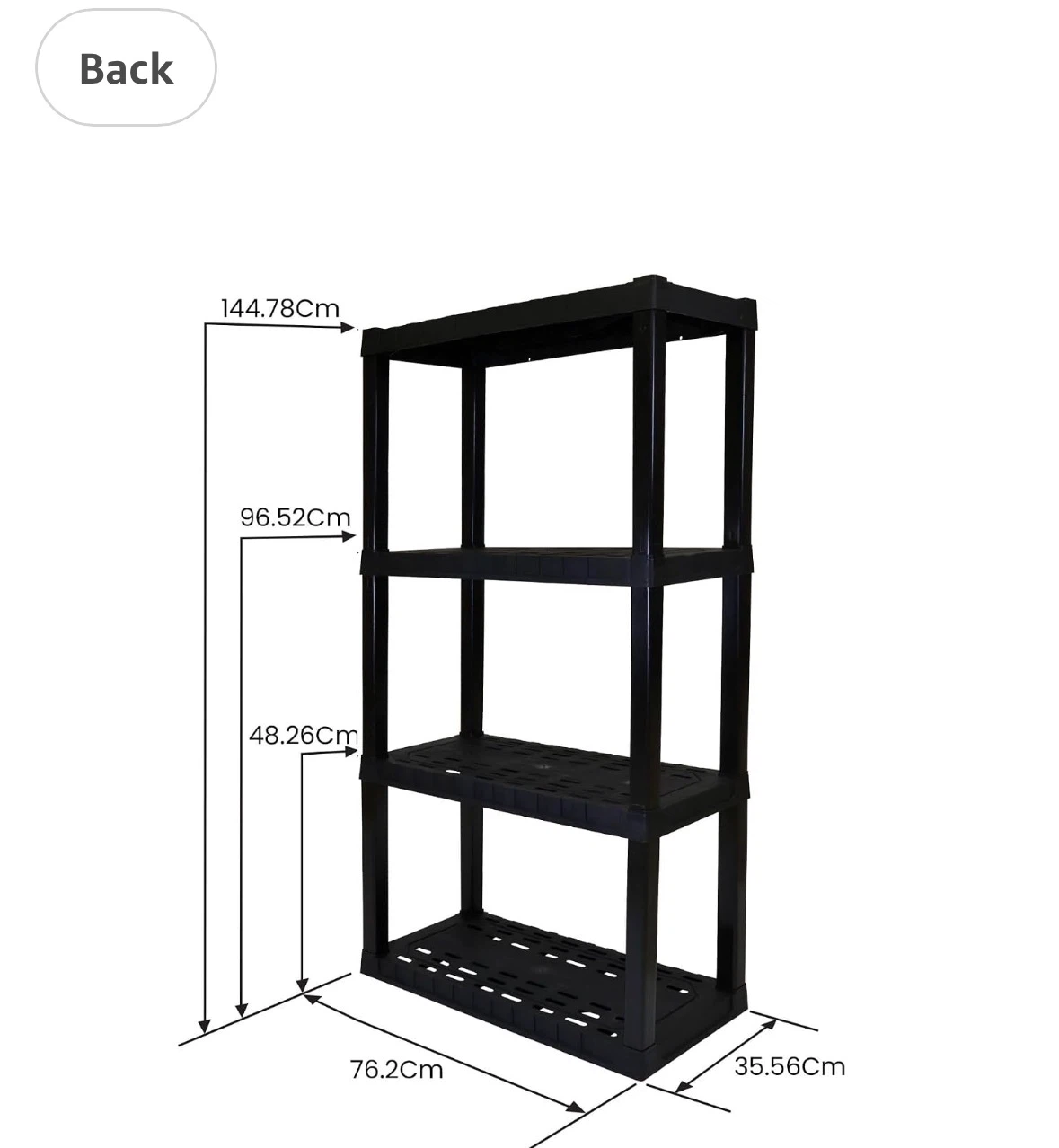 Black 4-Tier Storage Shelving Unit - photo 4
