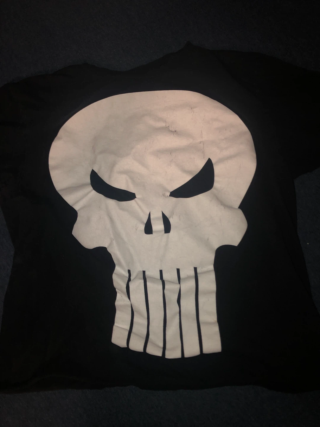 Black T-Shirt with Punisher Skull Logo