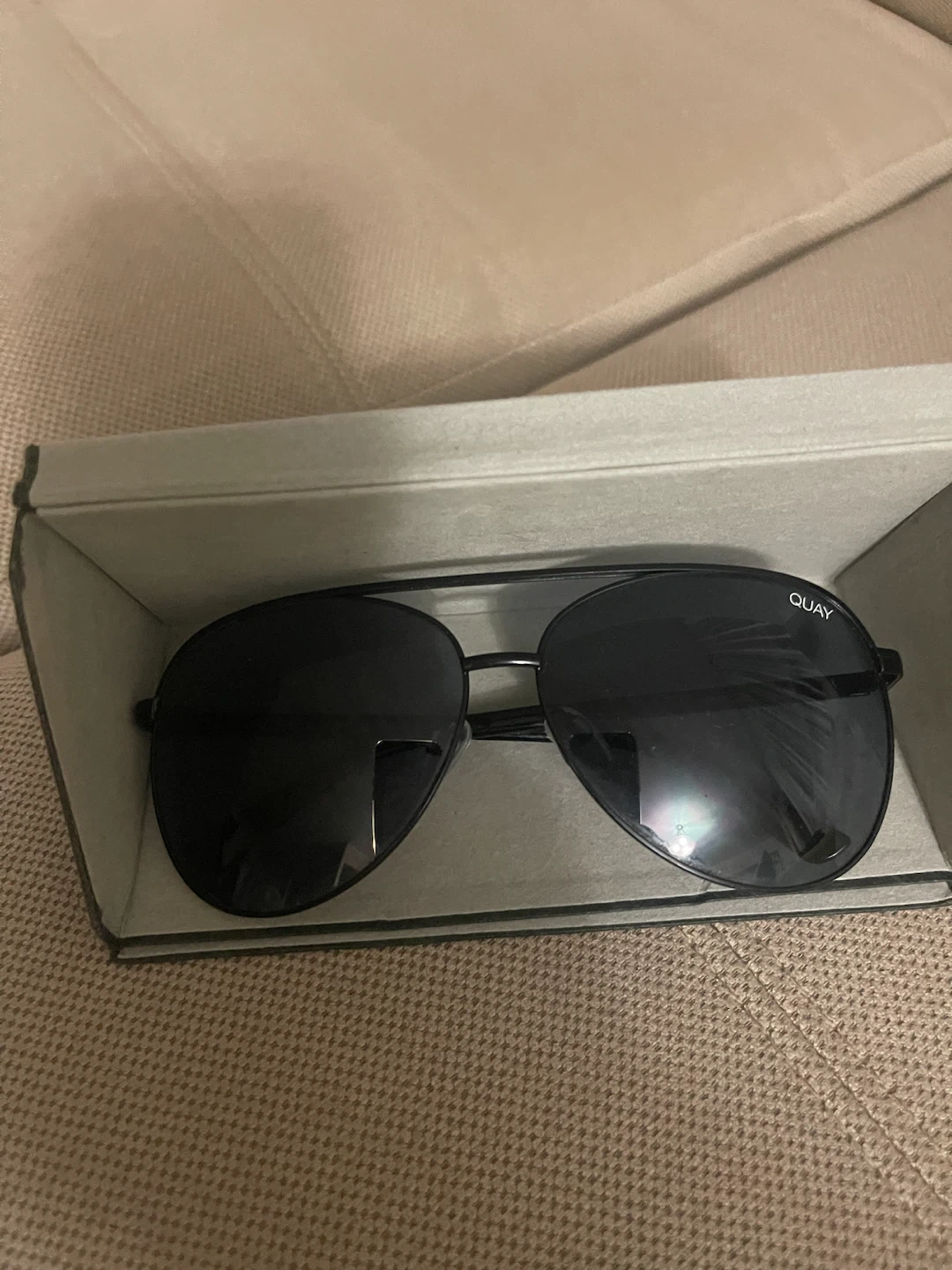 QUAY Australia Black Aviator Sunglasses