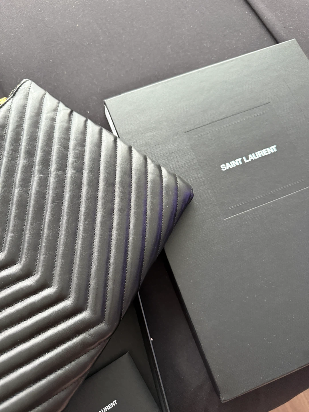 Saint Laurent Black Quilted Leather Clutch Bag - photo 2