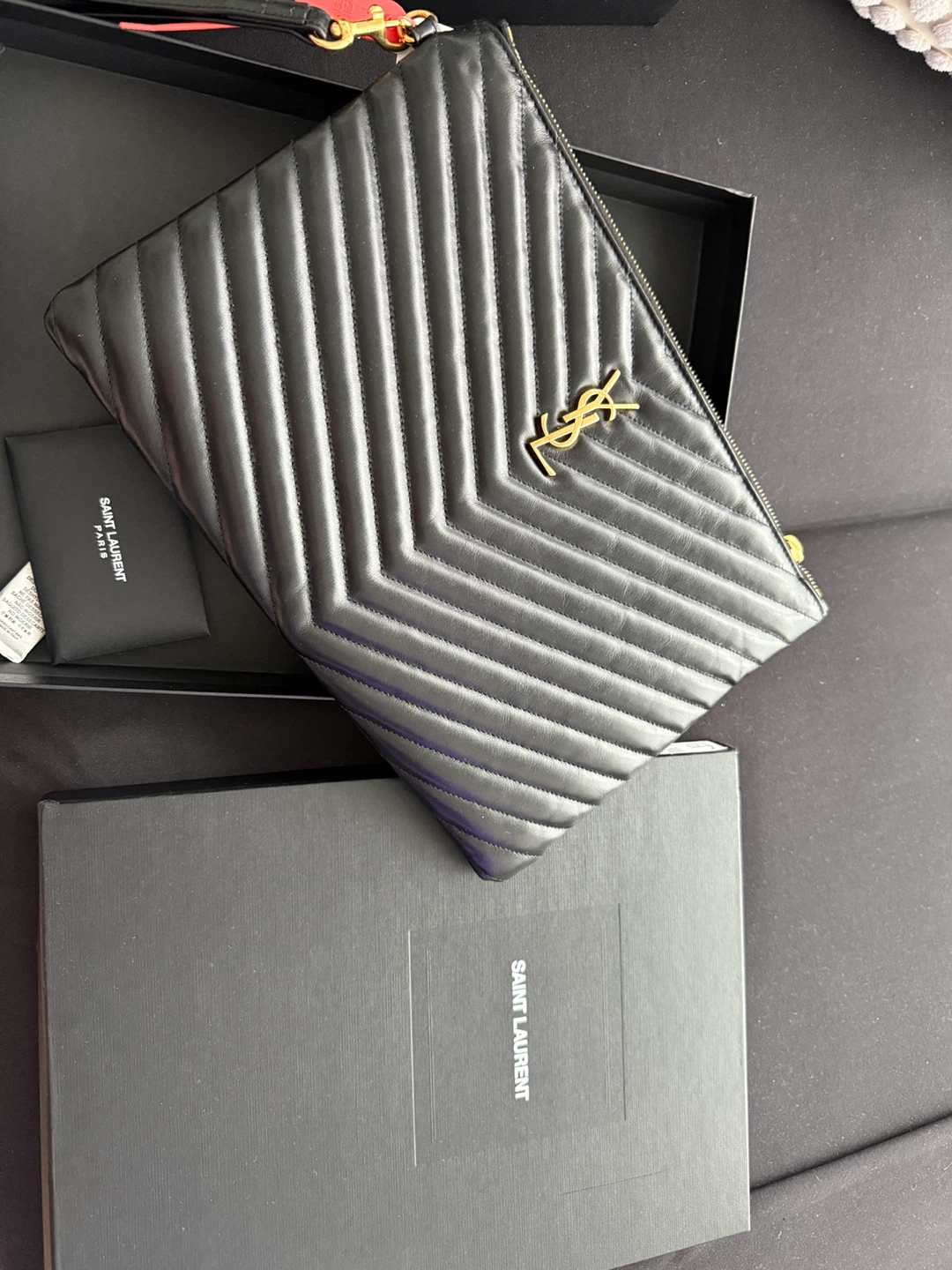 Saint Laurent Black Quilted Leather Clutch Bag - photo 4