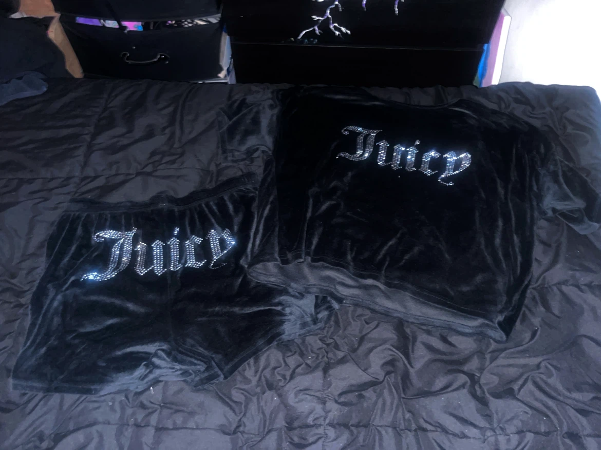 Juicy Couture Velour Track Set - Black
