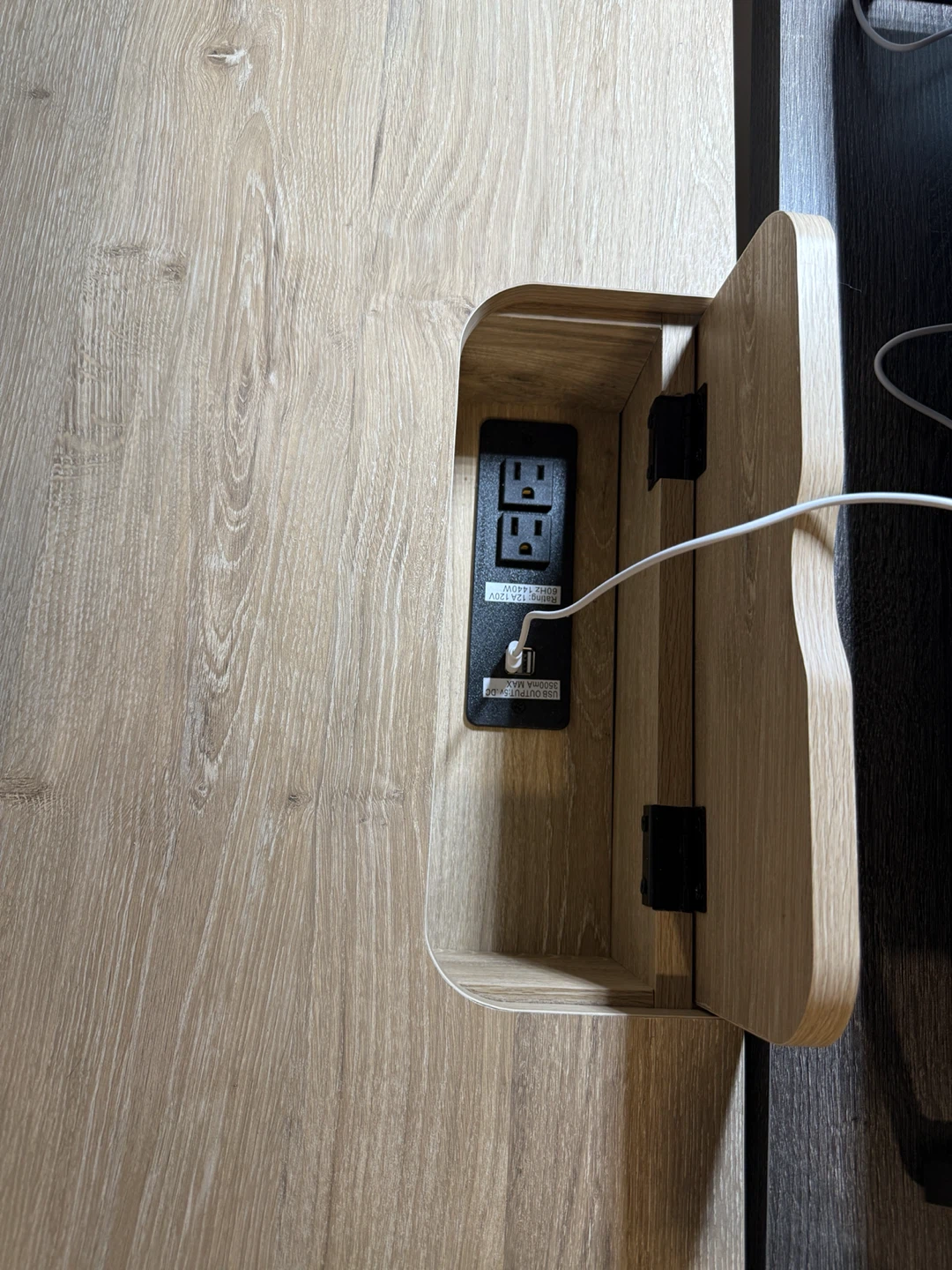 Wood Grain Desk with Drawers and Built-in Outlet - photo 4