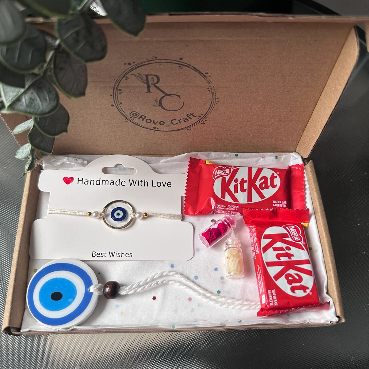 Handmade Evil Eye Rakhi box