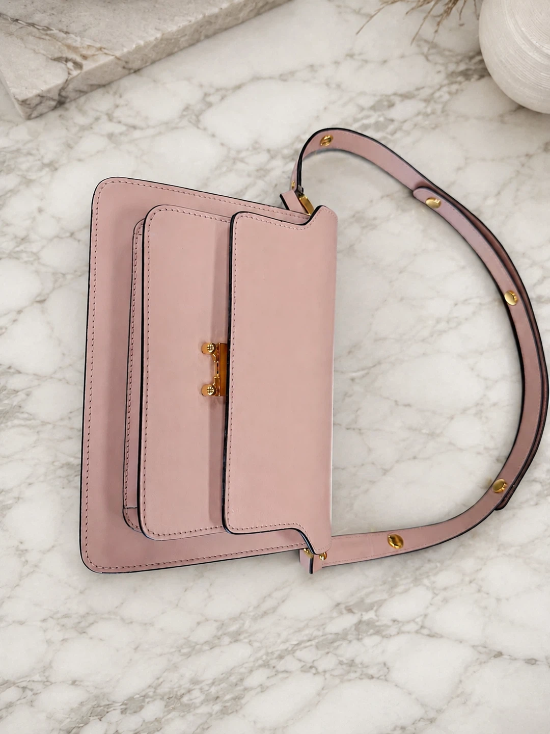 Marni Trunk Medium Shoulder Bag | Blush Pink Leather - photo 2