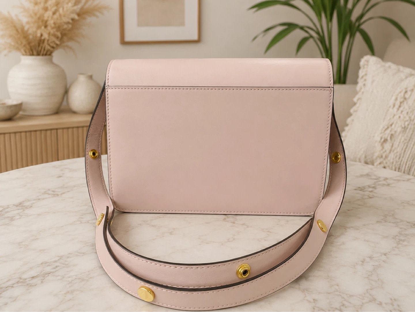 Marni Trunk Medium Shoulder Bag | Blush Pink Leather - photo 5