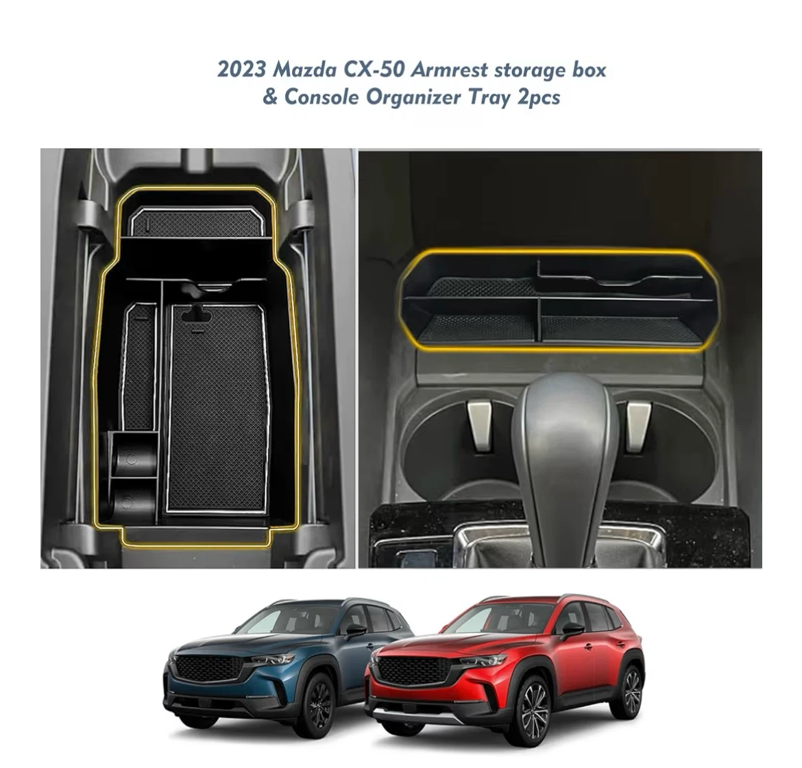 2023 Mazda CX-5 Armrest Storage Box Console Organizer Tray 2pcs - photo 4