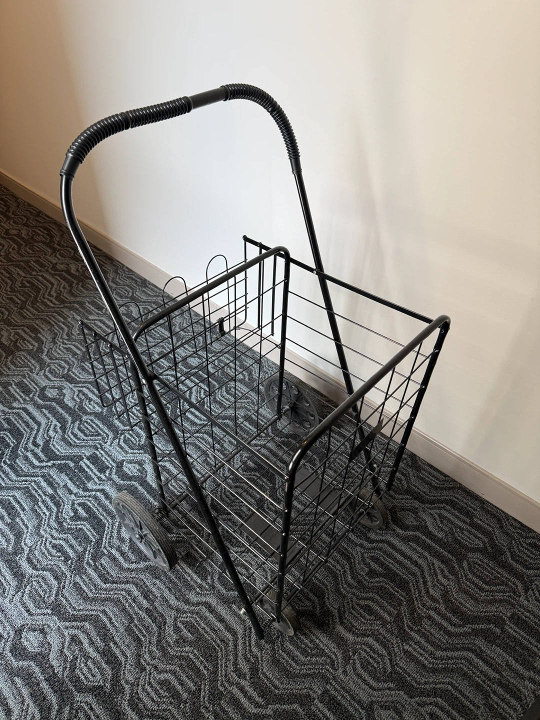 Black Rolling Shopping Cart