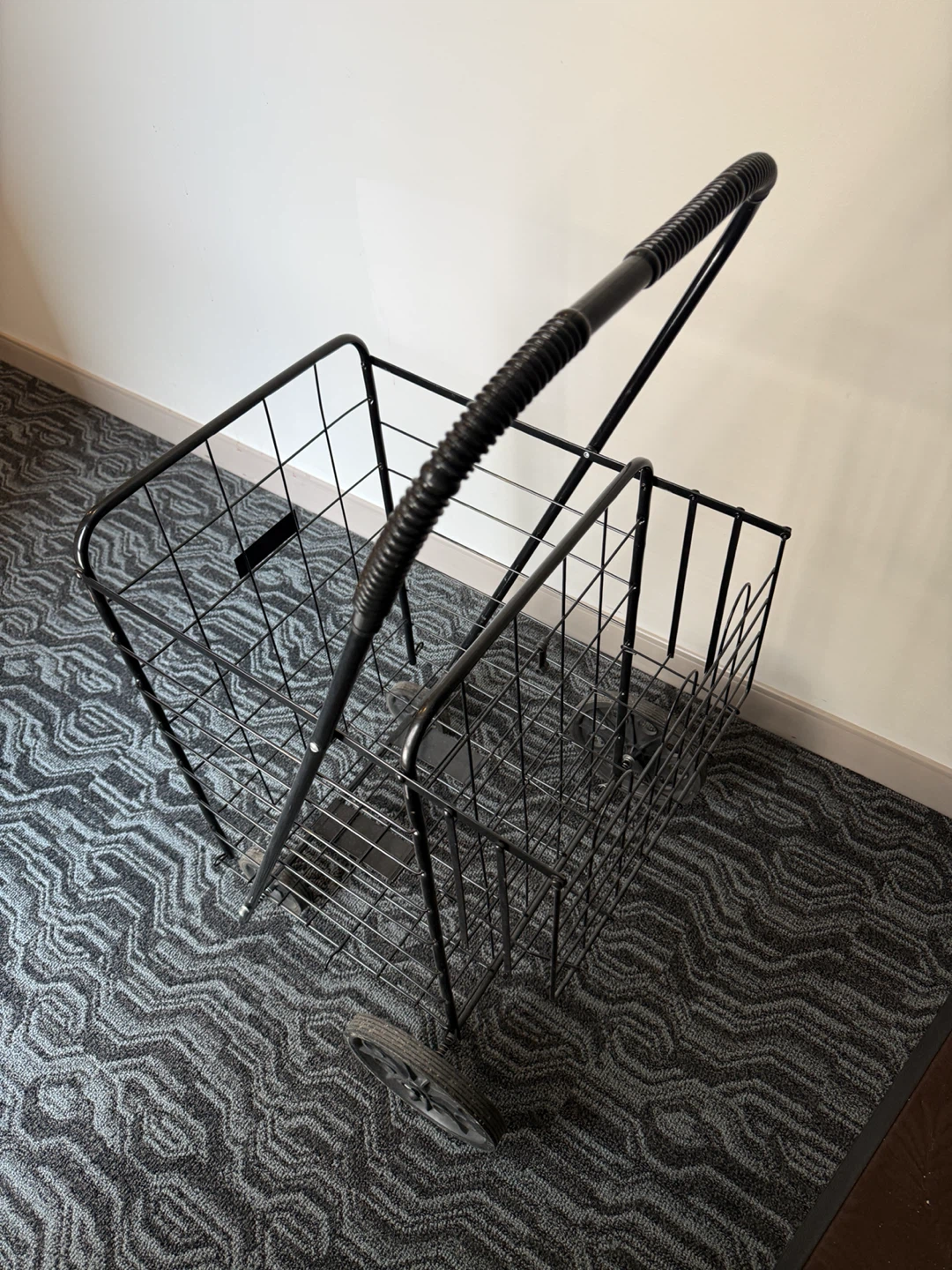 Black Rolling Shopping Cart - photo 2