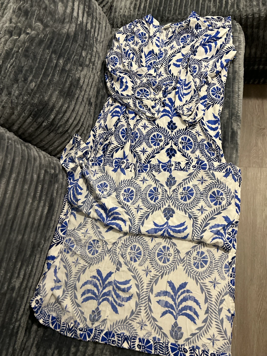 Blue and White Floral Maxi Dress - photo 2