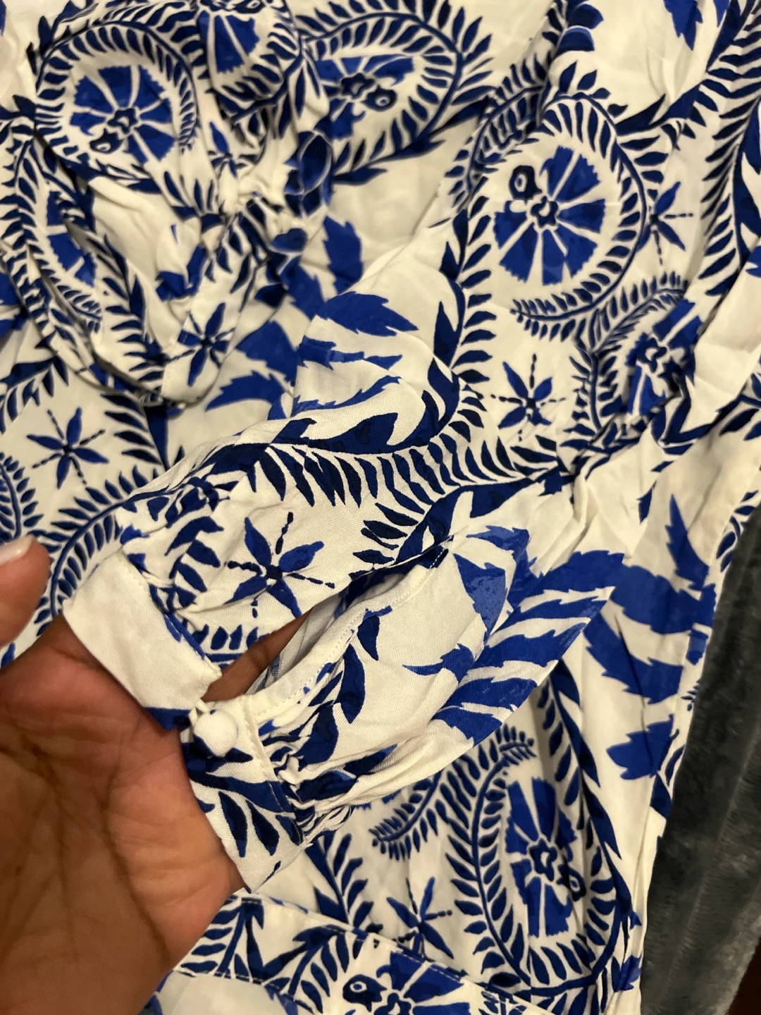 Blue and White Floral Maxi Dress - photo 3