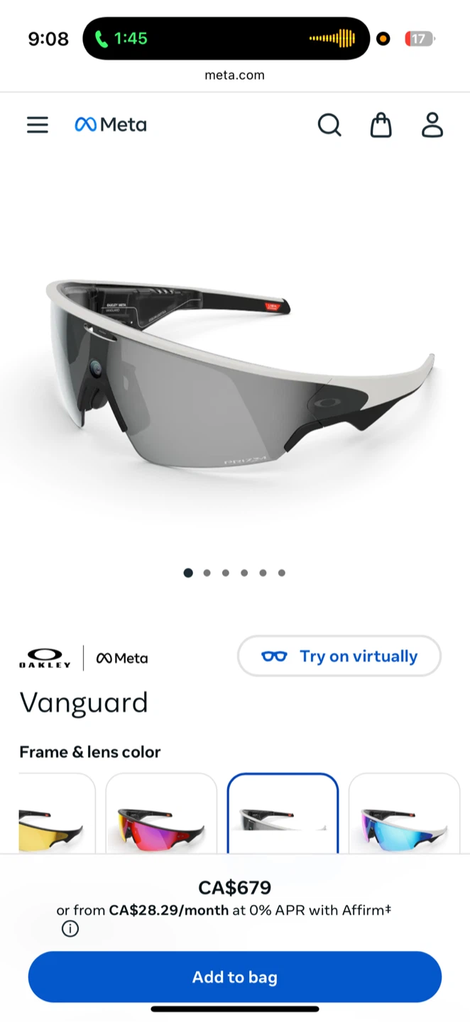 Oakley x Meta Vanguard Sunglasses