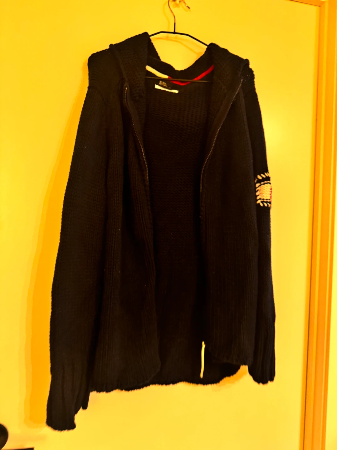 Navy Blue Knit Hoodie Tommy Hilfiger